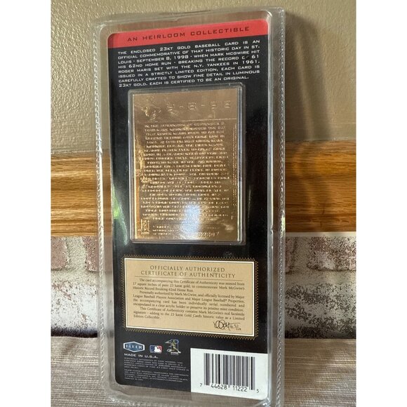 Mark McGwire 23KT Gold Commemorative Baseball Card Fleer Official Limited - Picture 6 of 11